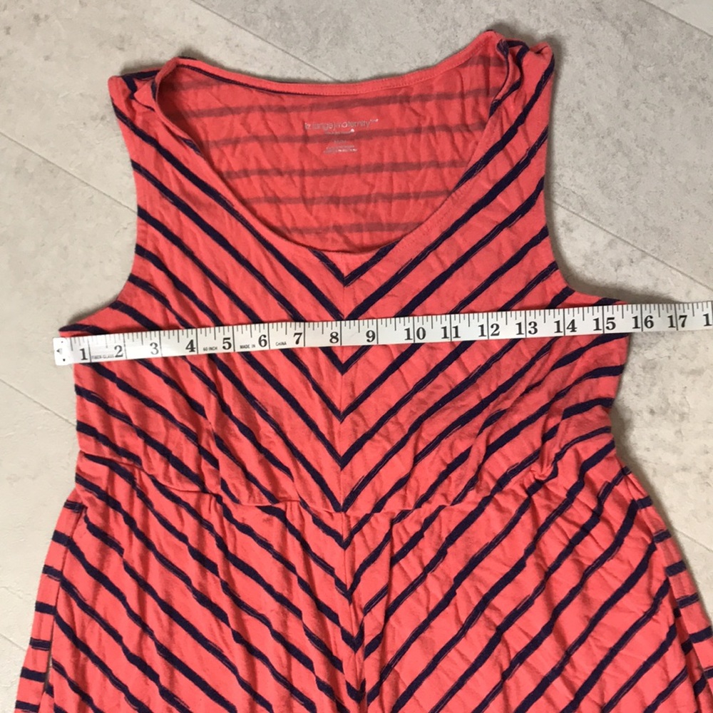 Liz Lange Maternity Dress Sz M Orange Navy Blue - Picture 5 of 7
